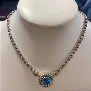 Scott Kay sterling and London blue topaz necklace.
